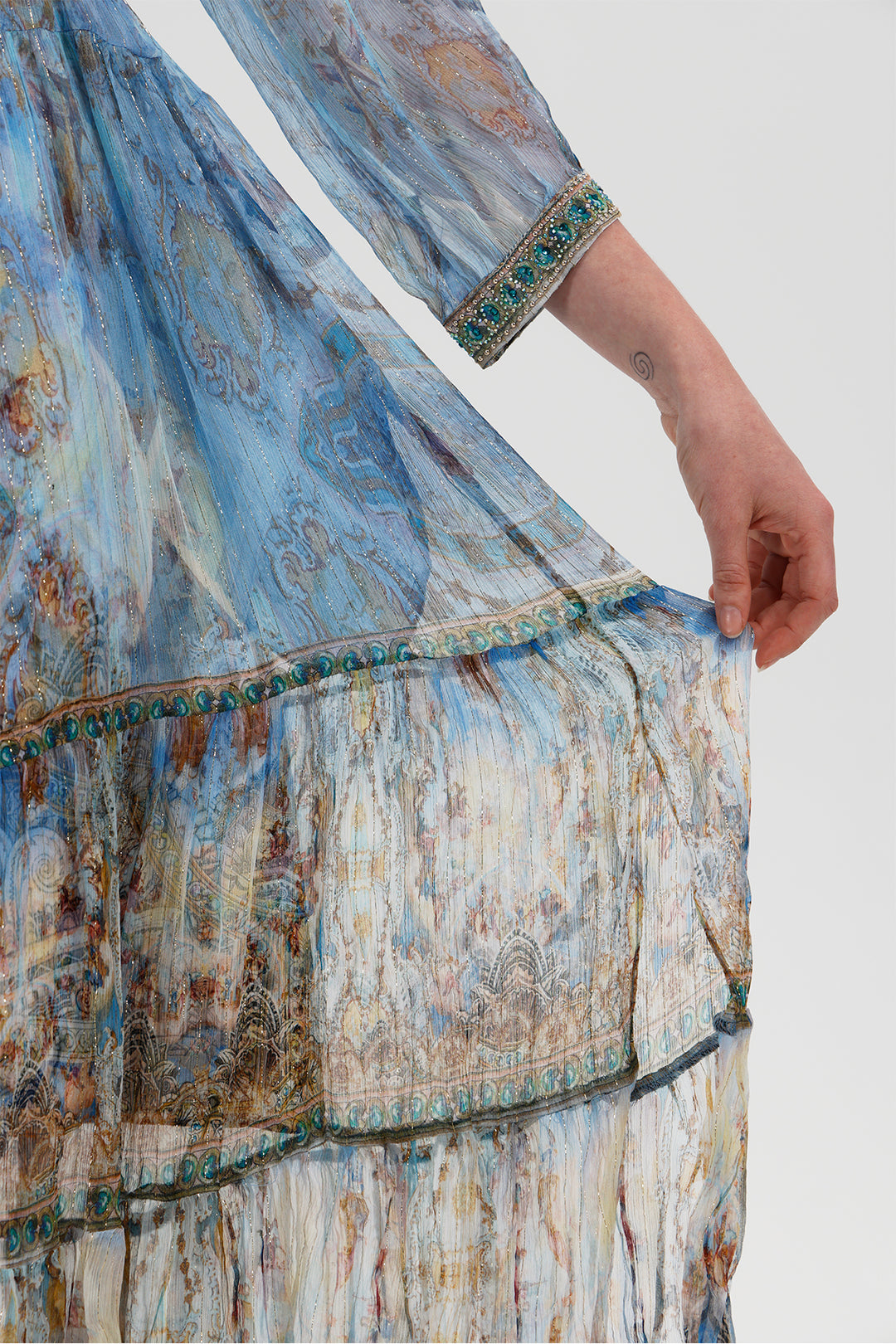 Celine Palazzo Print Silk Dress