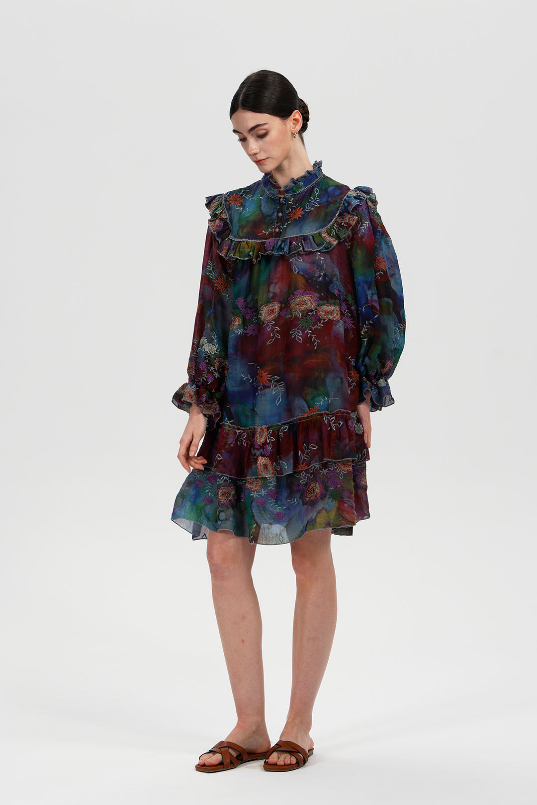 Marisol Vintage Floral Embroidery Dress