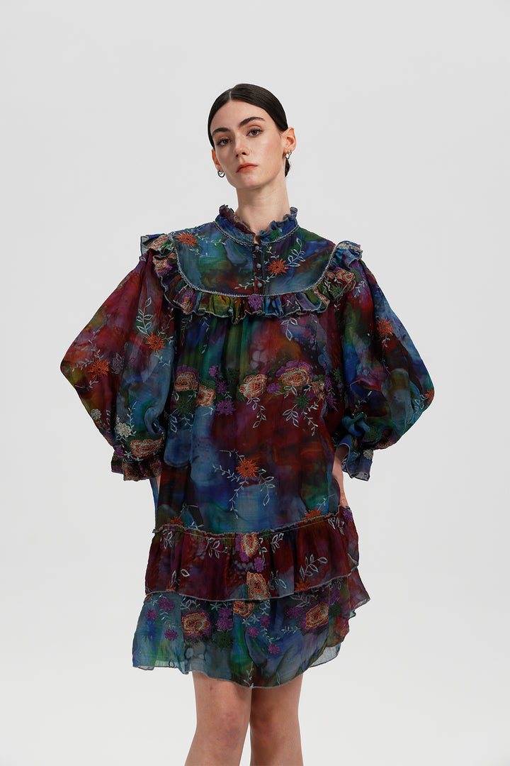 Marisol Vintage Floral Embroidery Dress