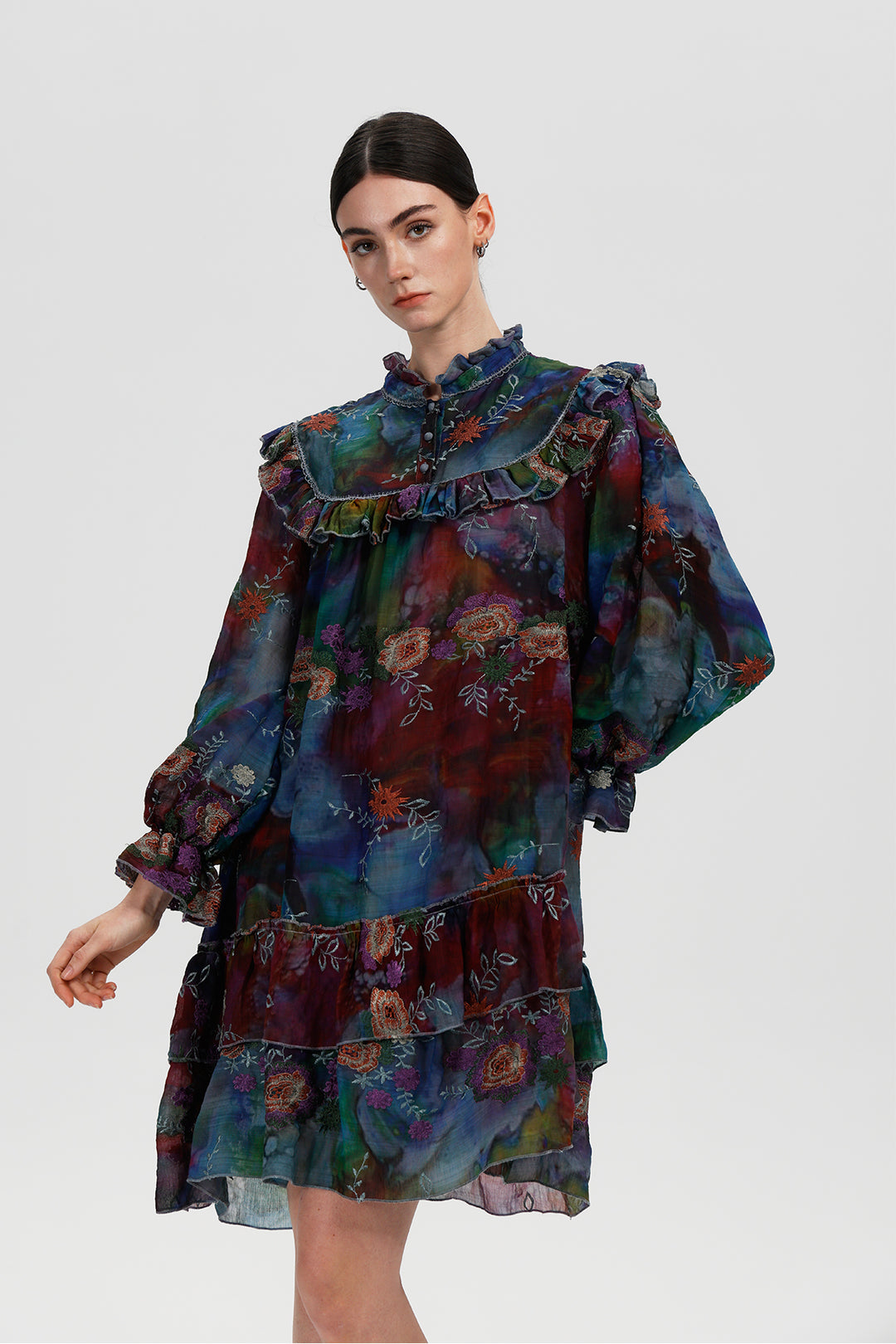 Marisol Vintage Floral Embroidery Dress
