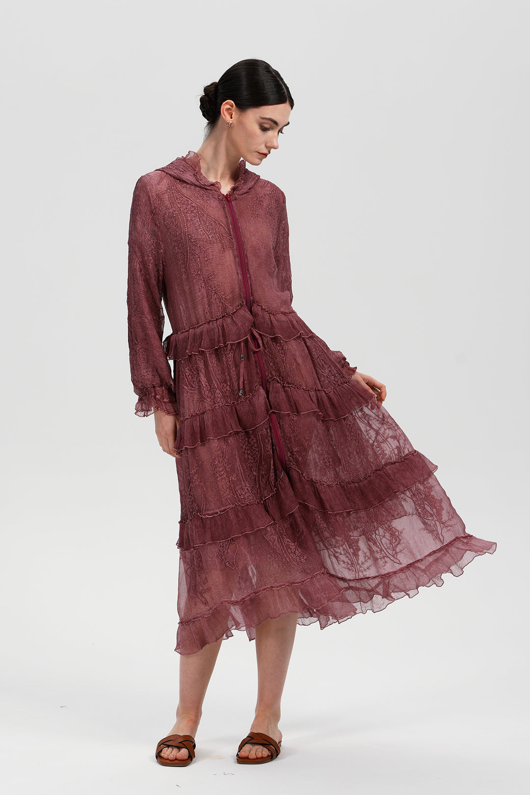 Thalina Dust Wine Dress