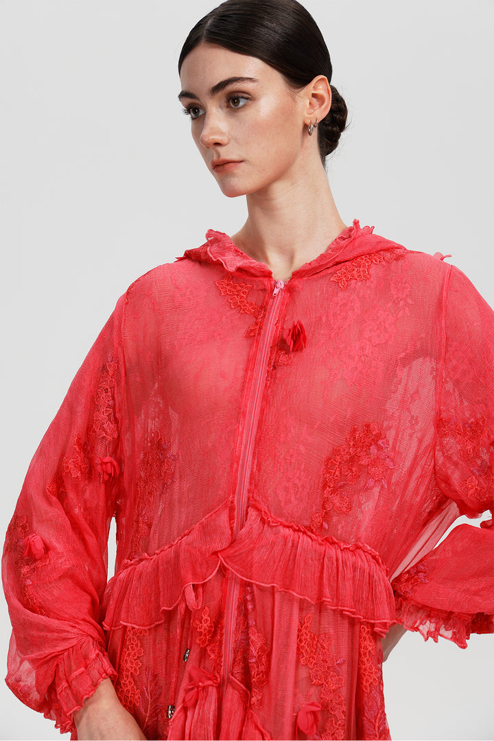 Thalina Scarlet Veil Dress