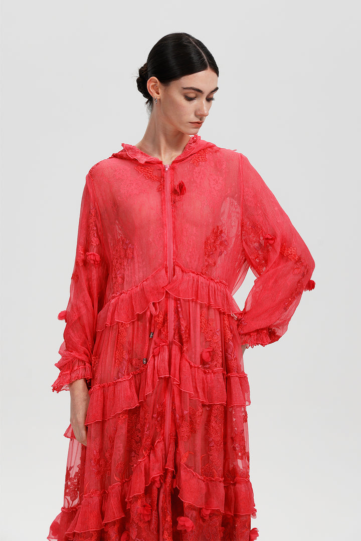 Thalina Scarlet Veil Dress