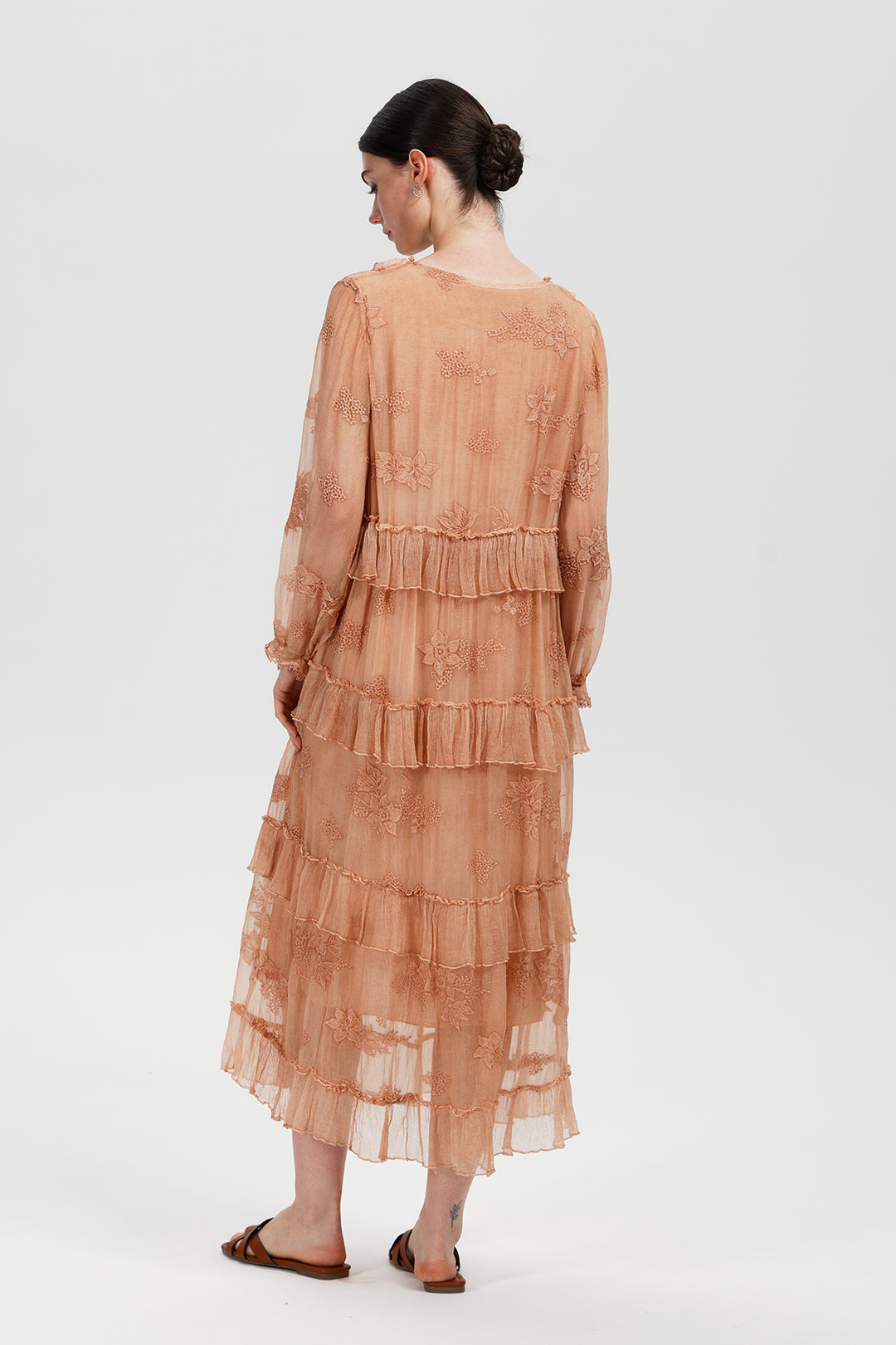 Seren Ruffle Silk Dress