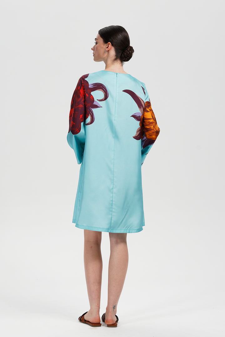 Amara Floral Print Silk Dress