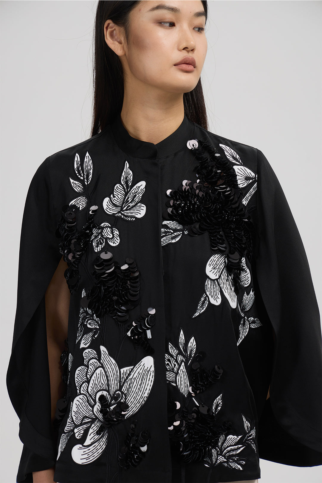 Thalia Floral Sequin Cape