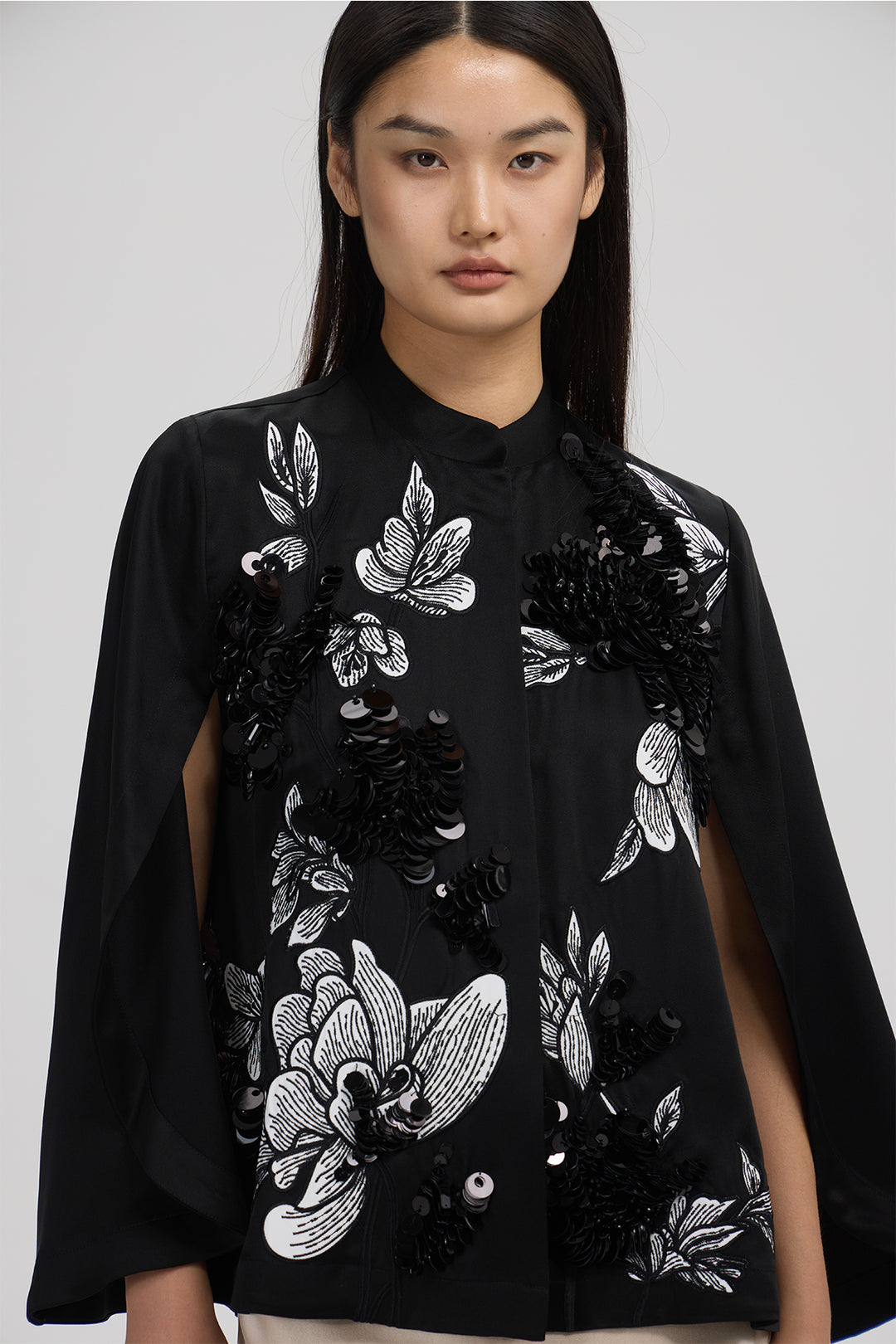 Thalia Floral Sequin Cape