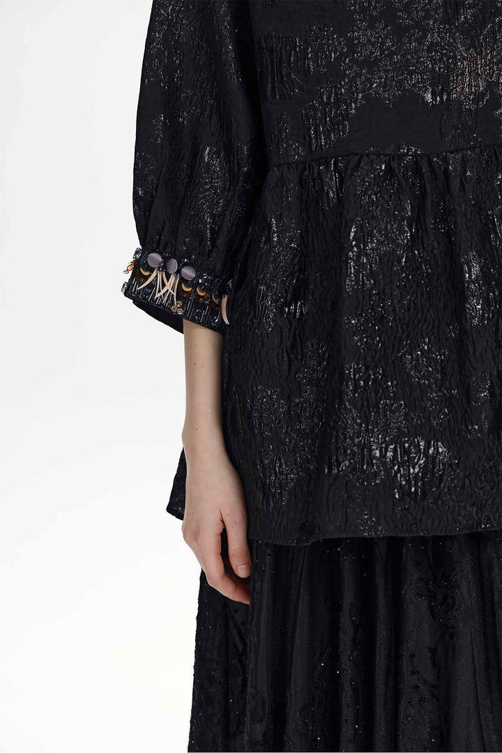 Yseult Beaded Jacquard Blouse
