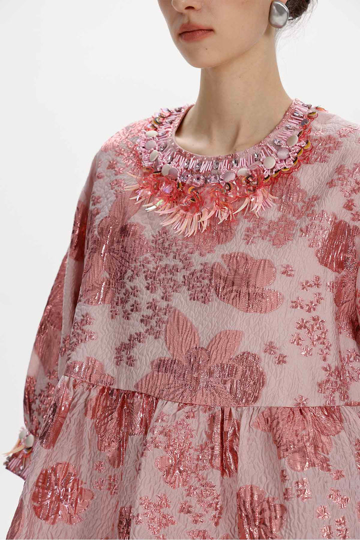 Yseult Beaded Jacquard Blouse