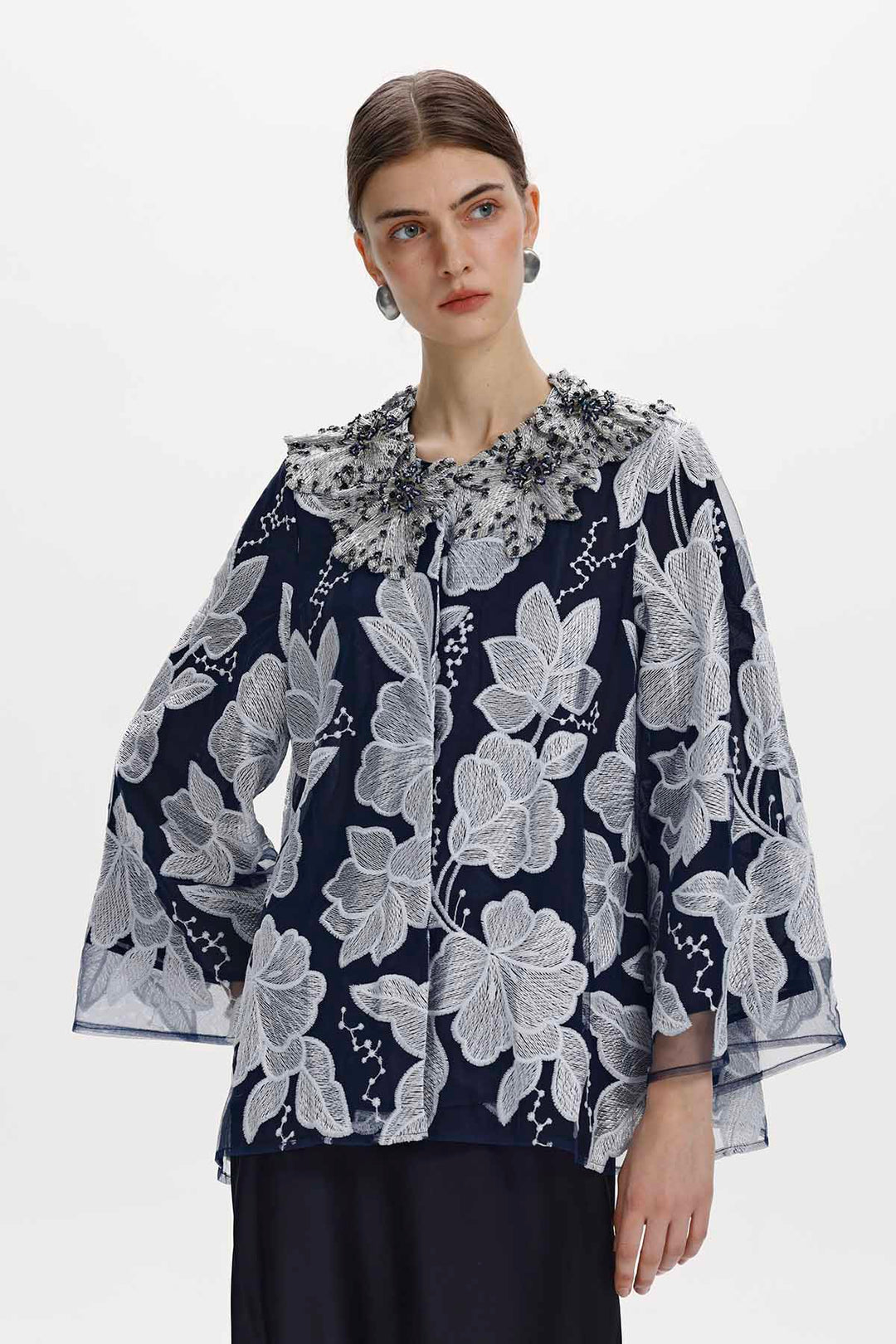Maristela Beaded Floral Blouse