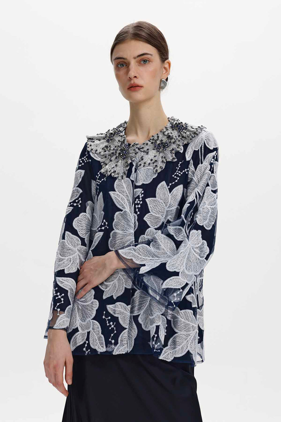 Maristela Beaded Floral Blouse