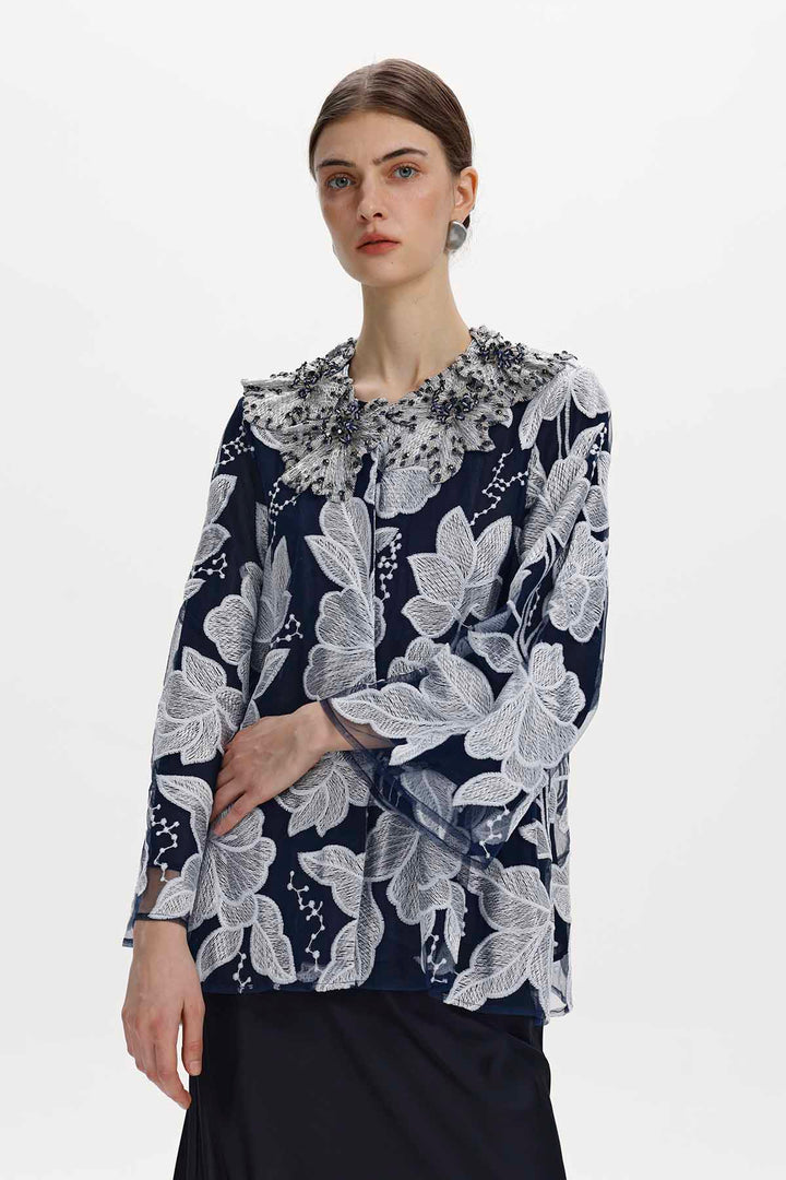Maristela Beaded Floral Blouse