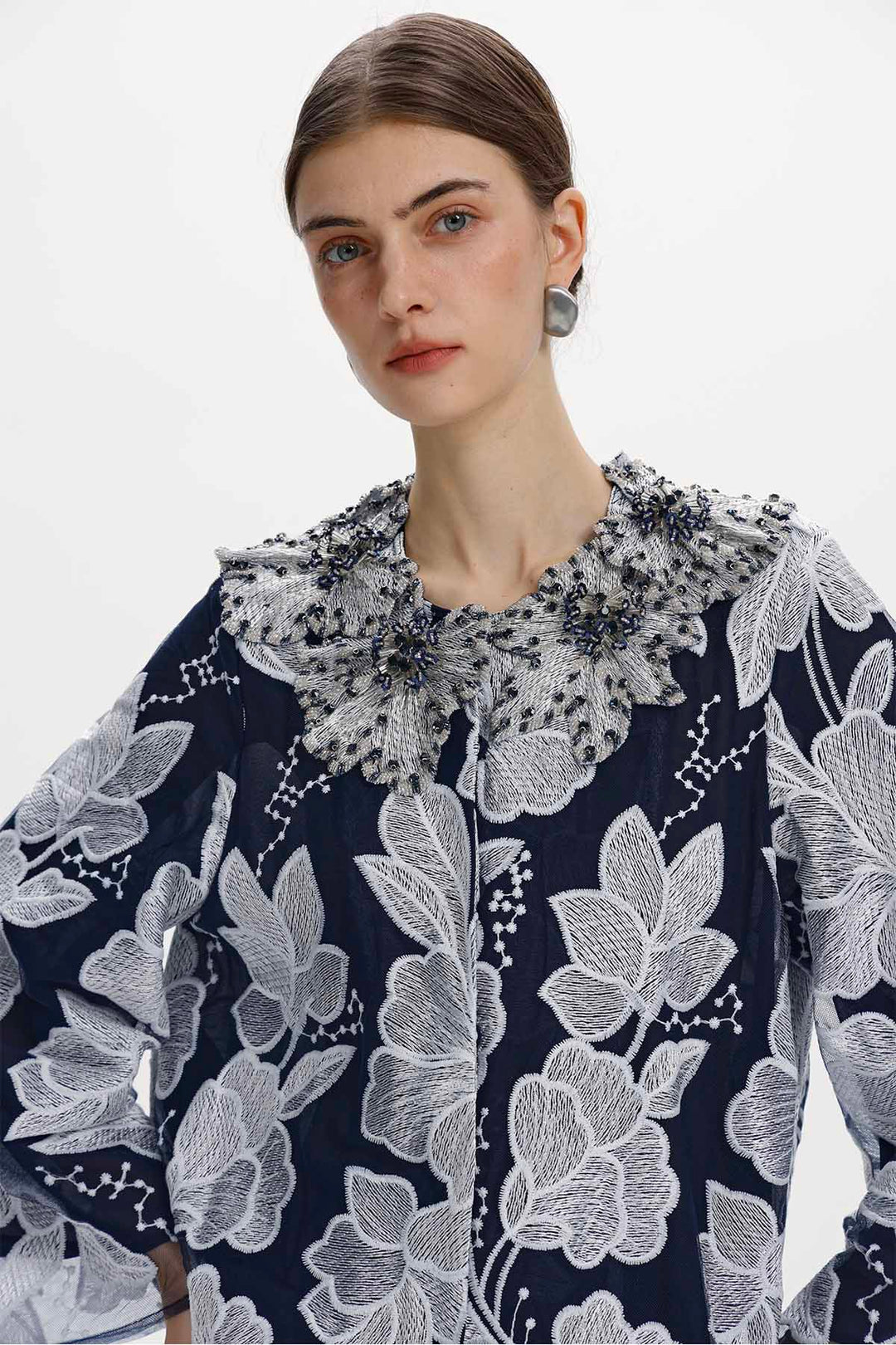 Maristela Beaded Floral Blouse