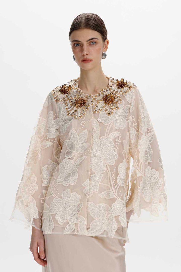 Maristela Beaded Floral Blouse