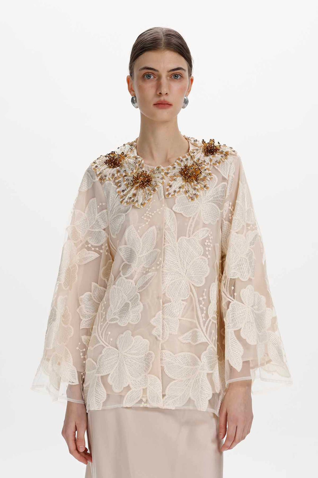 Maristela Beaded Floral Blouse