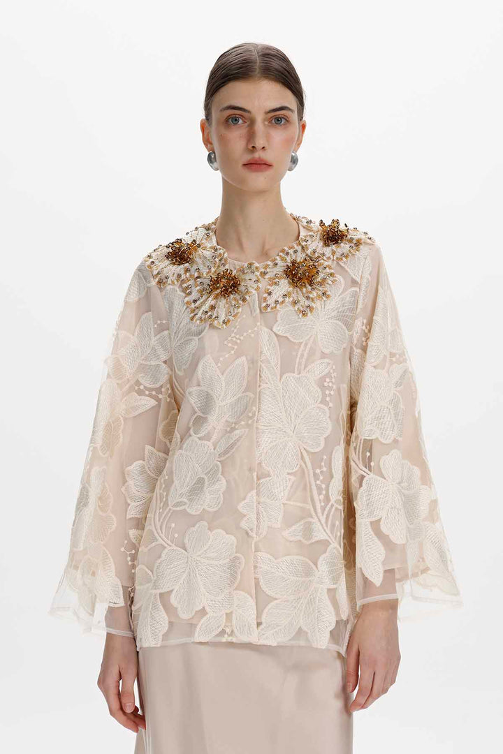 Maristela Beaded Floral Blouse