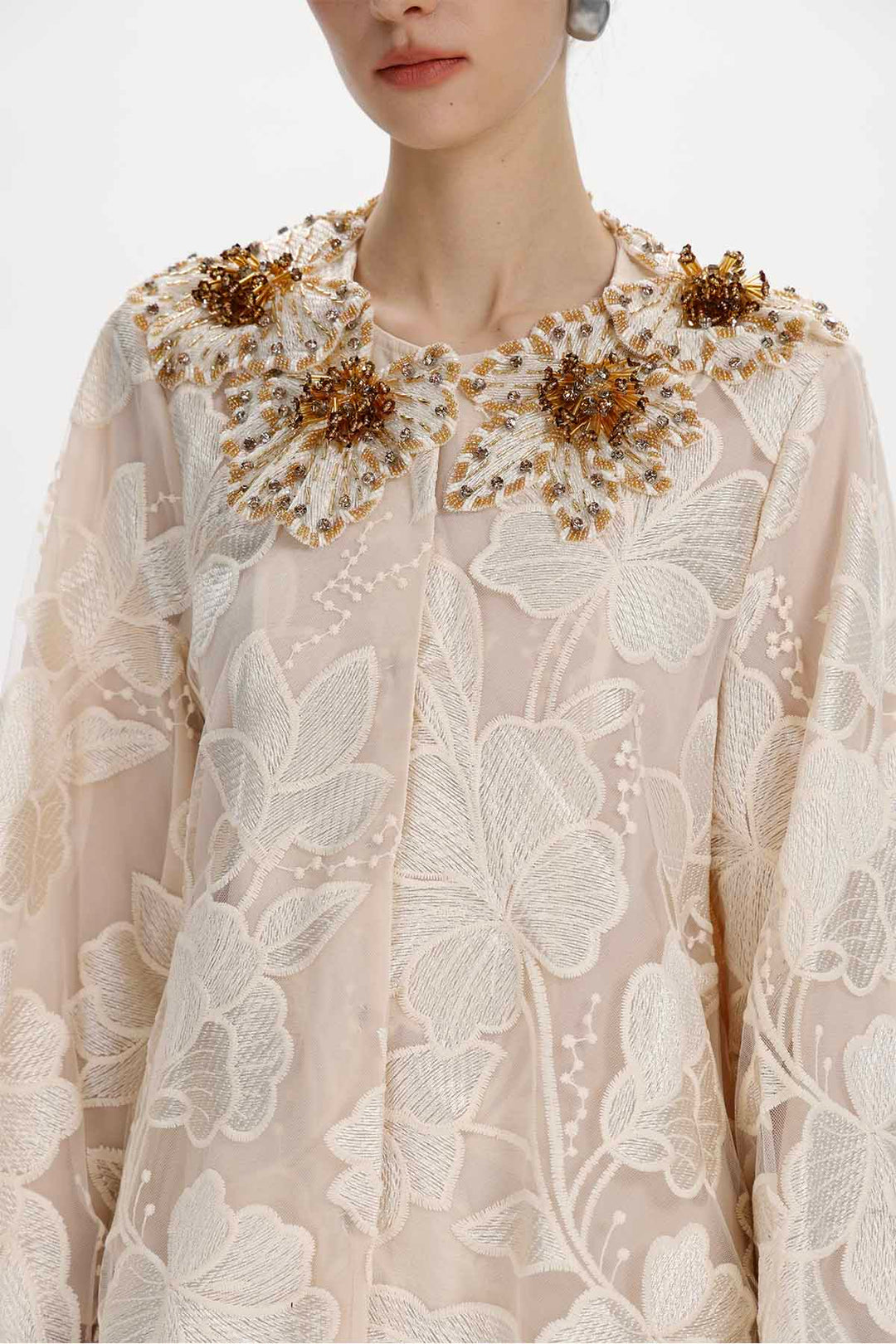 Maristela Beaded Floral Blouse