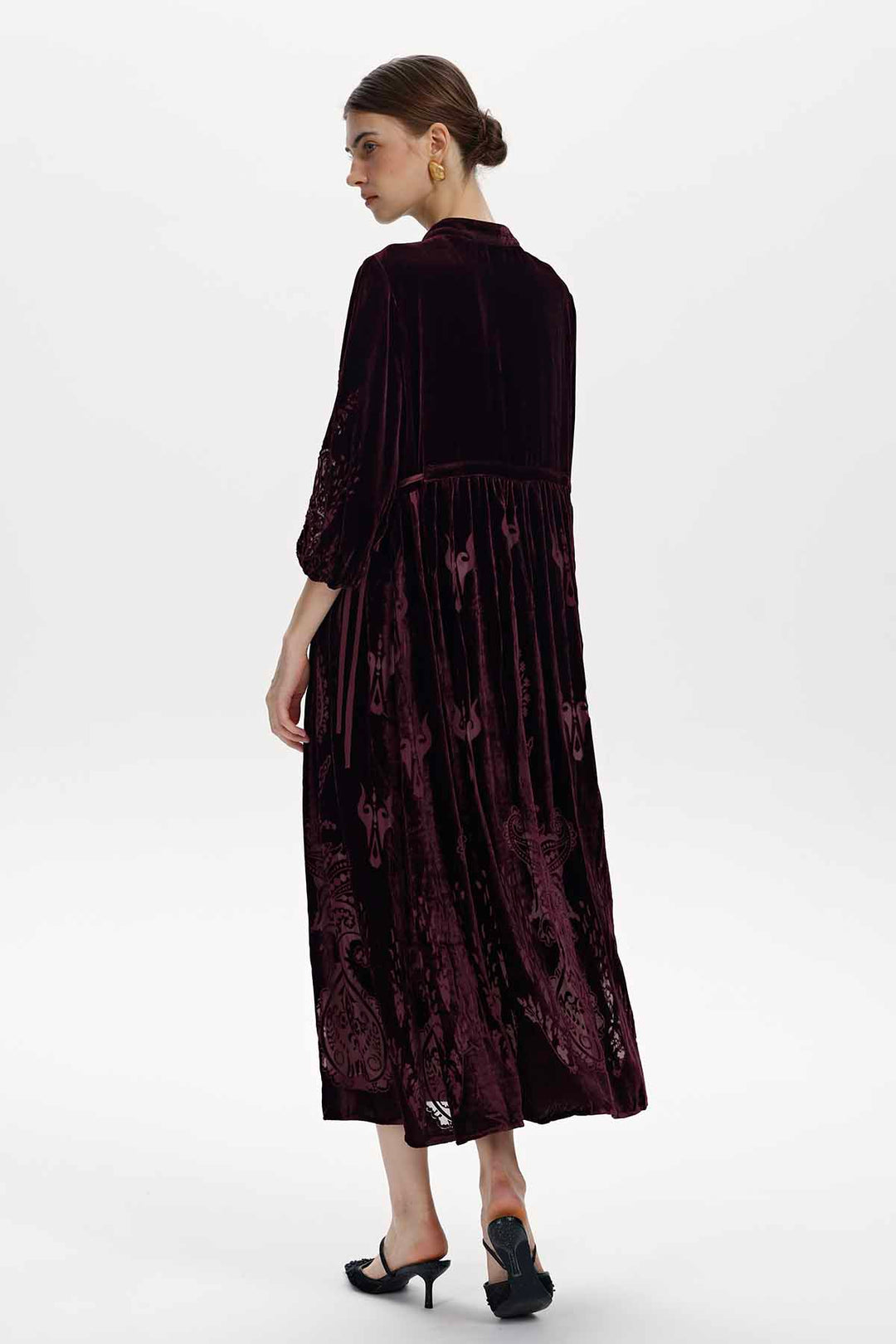 Cecily Silk Velvet Midi Dress