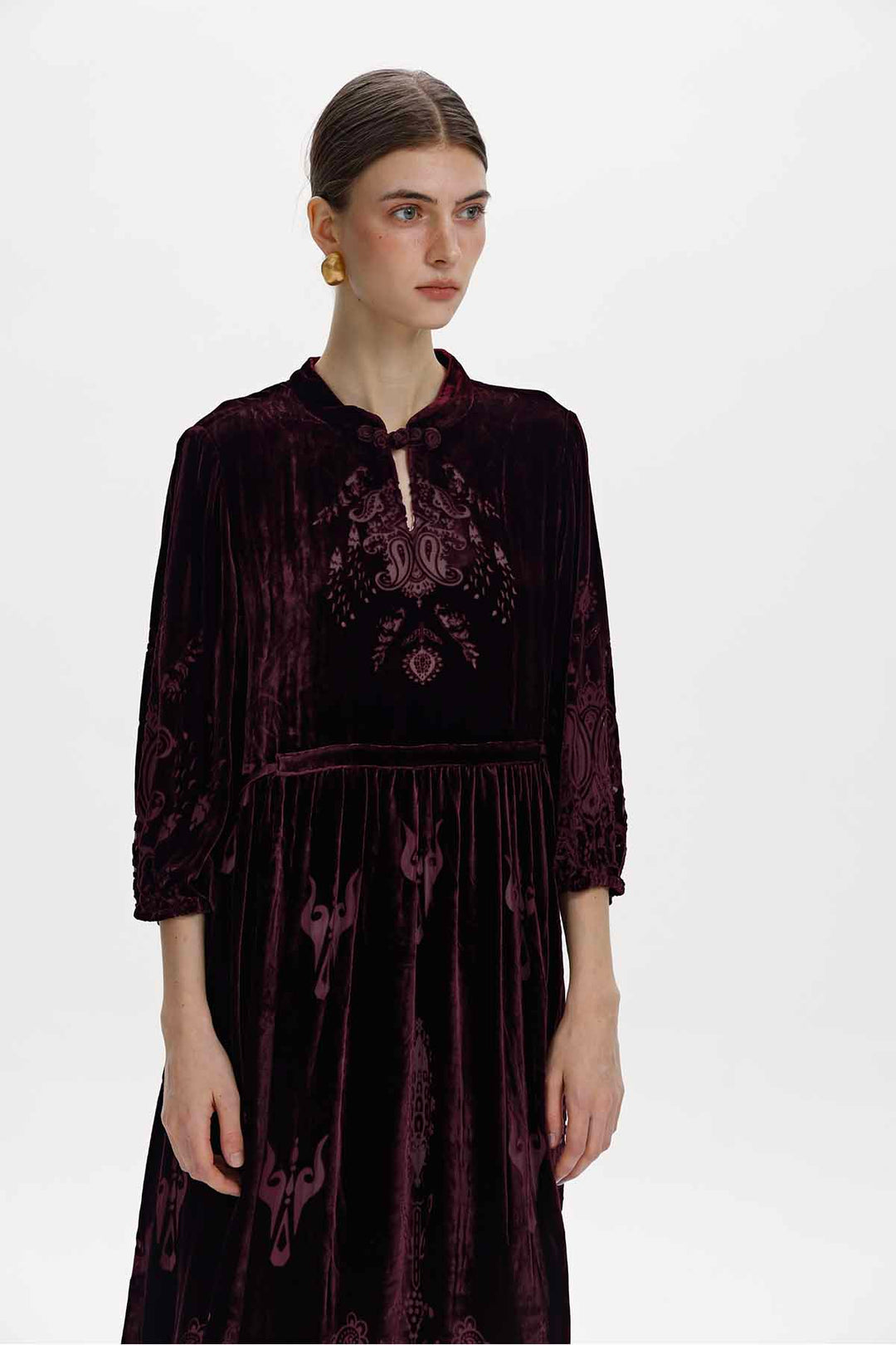 Cecily Silk Velvet Midi Dress
