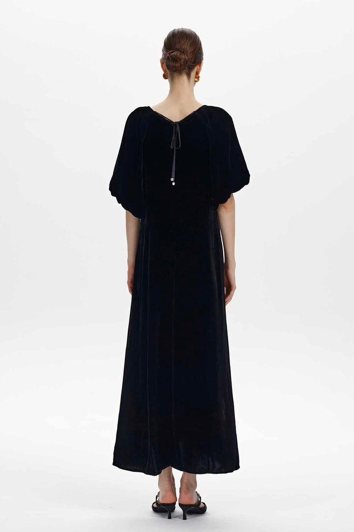 Davina Rhinestone Velvet Maxi Dress
