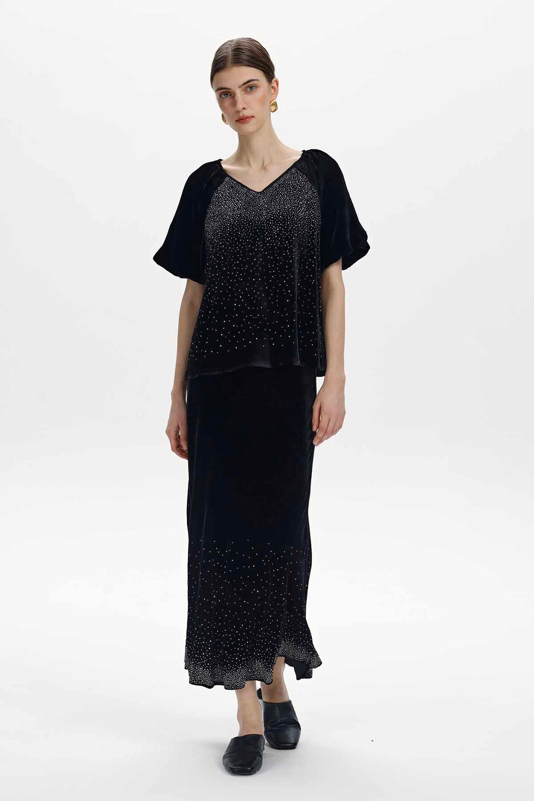 Davina Rhinestone Velvet Set