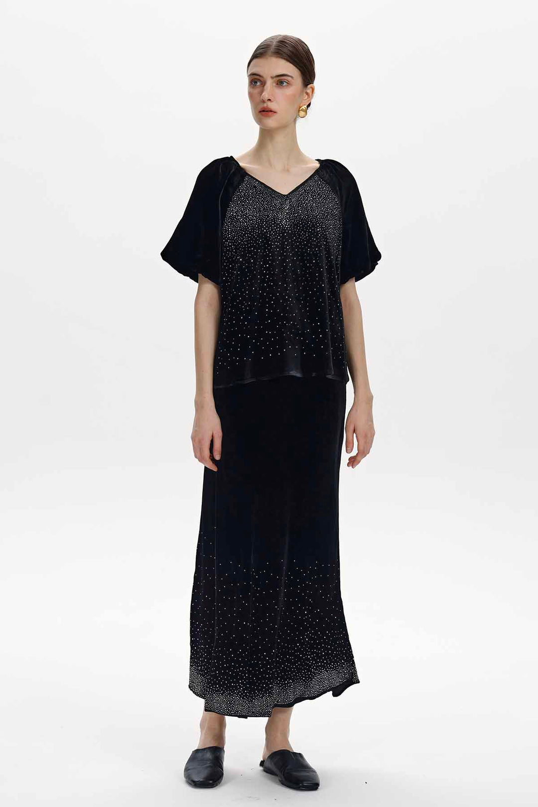 Davina Rhinestone Velvet Set
