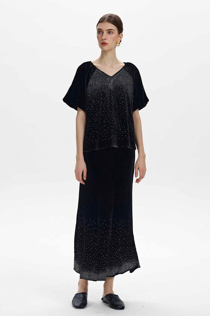 Davina Rhinestone Velvet Set