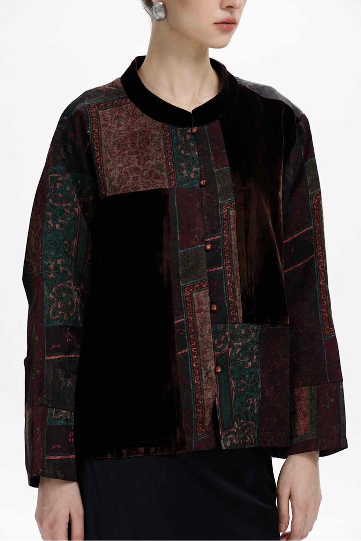 Valeria Patchwork Velvet Jacket
