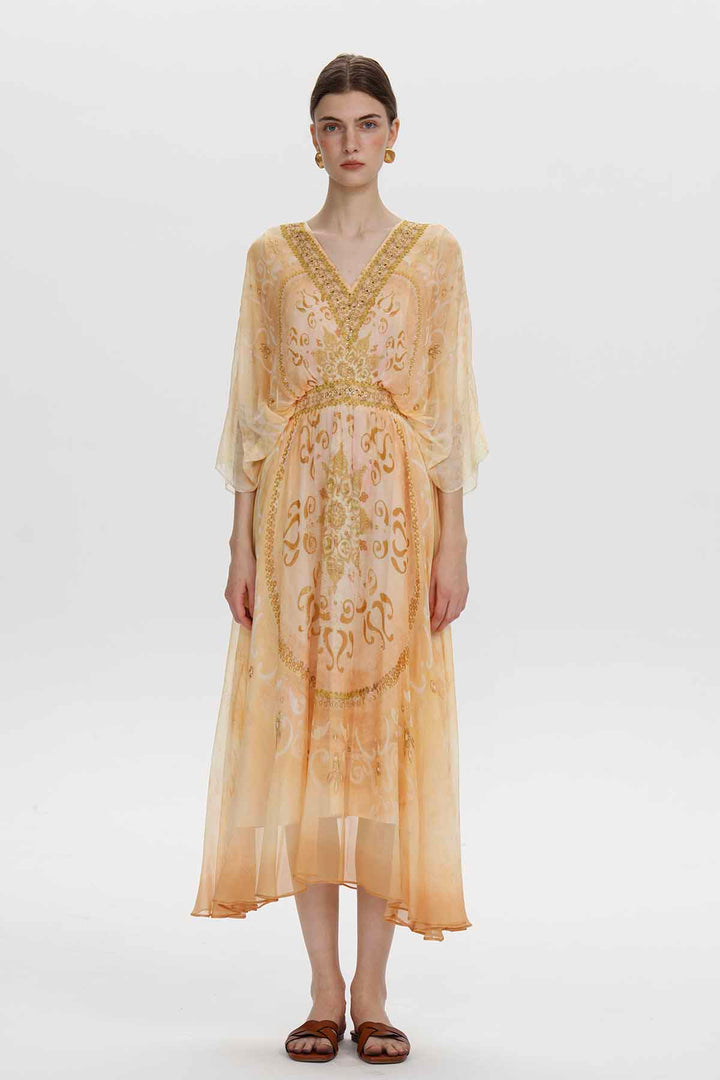 Aurora Embellished Bohemian Midi Dress