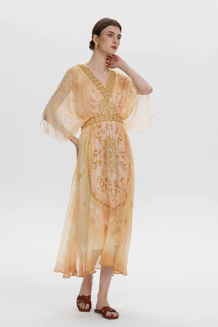 Aurora Embellished Bohemian Midi Dress