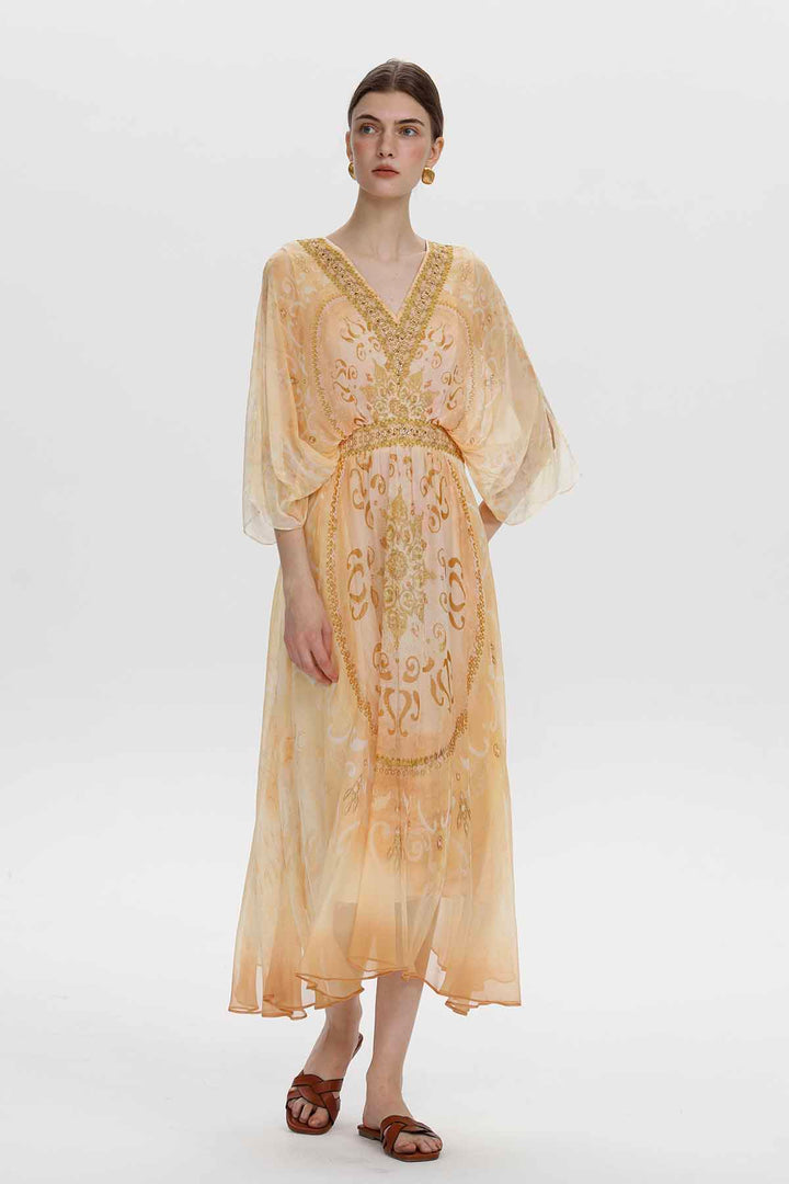 Aurora Embellished Bohemian Midi Dress