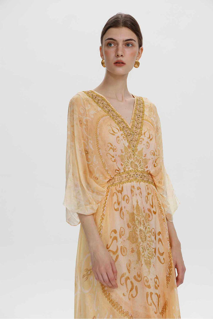 Aurora Embellished Bohemian Midi Dress