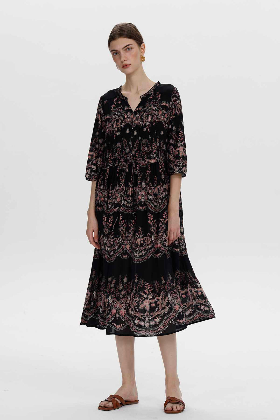 Emmeline Ethnic Silk Dress