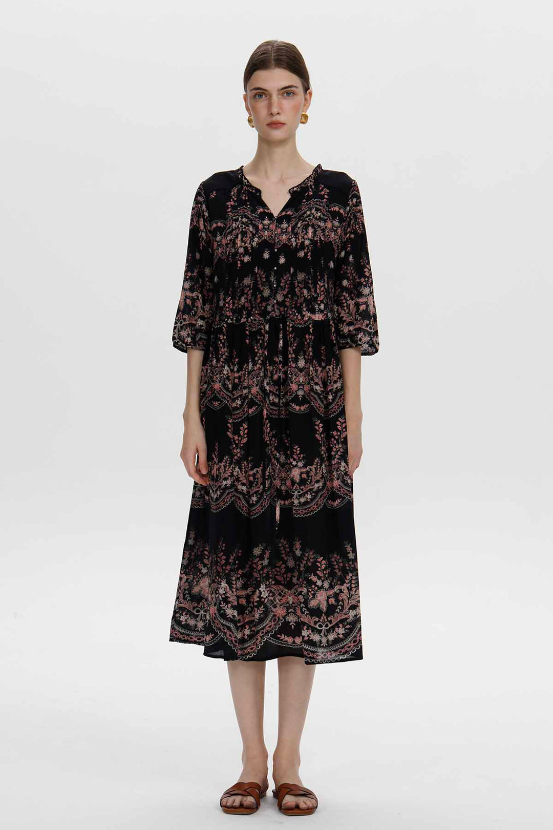 Emmeline Ethnic Silk Dress