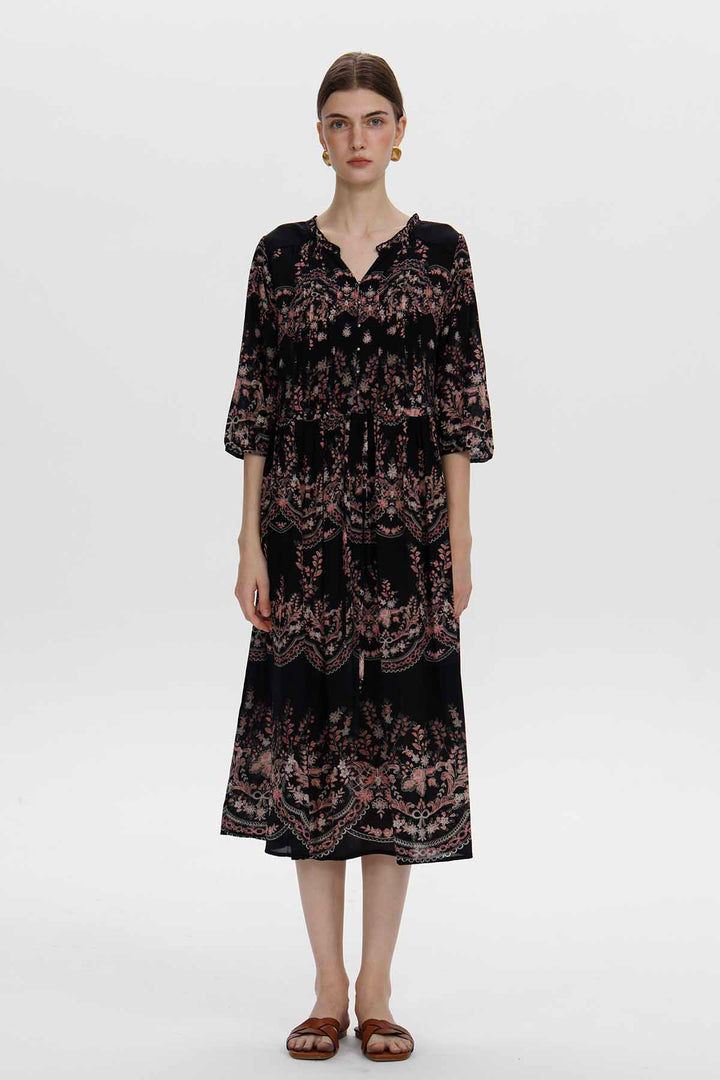 Emmeline Ethnic Silk Dress