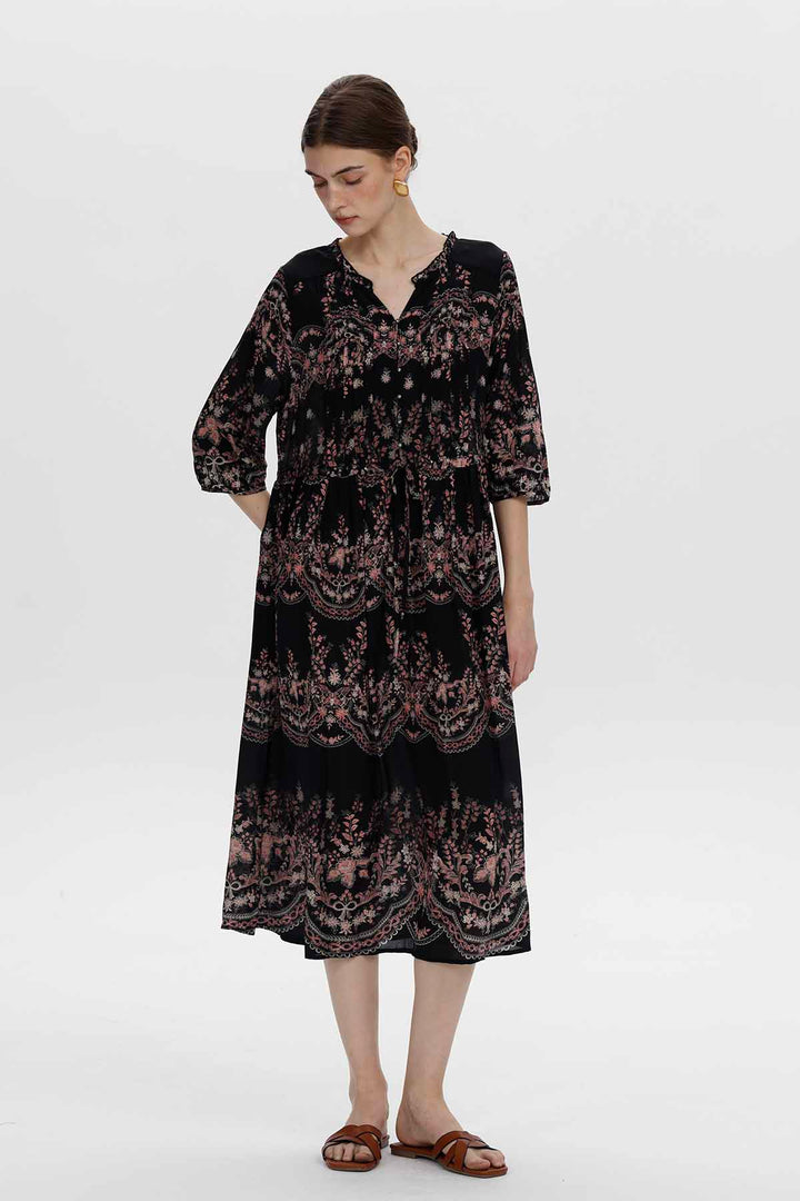 Emmeline Ethnic Silk Dress