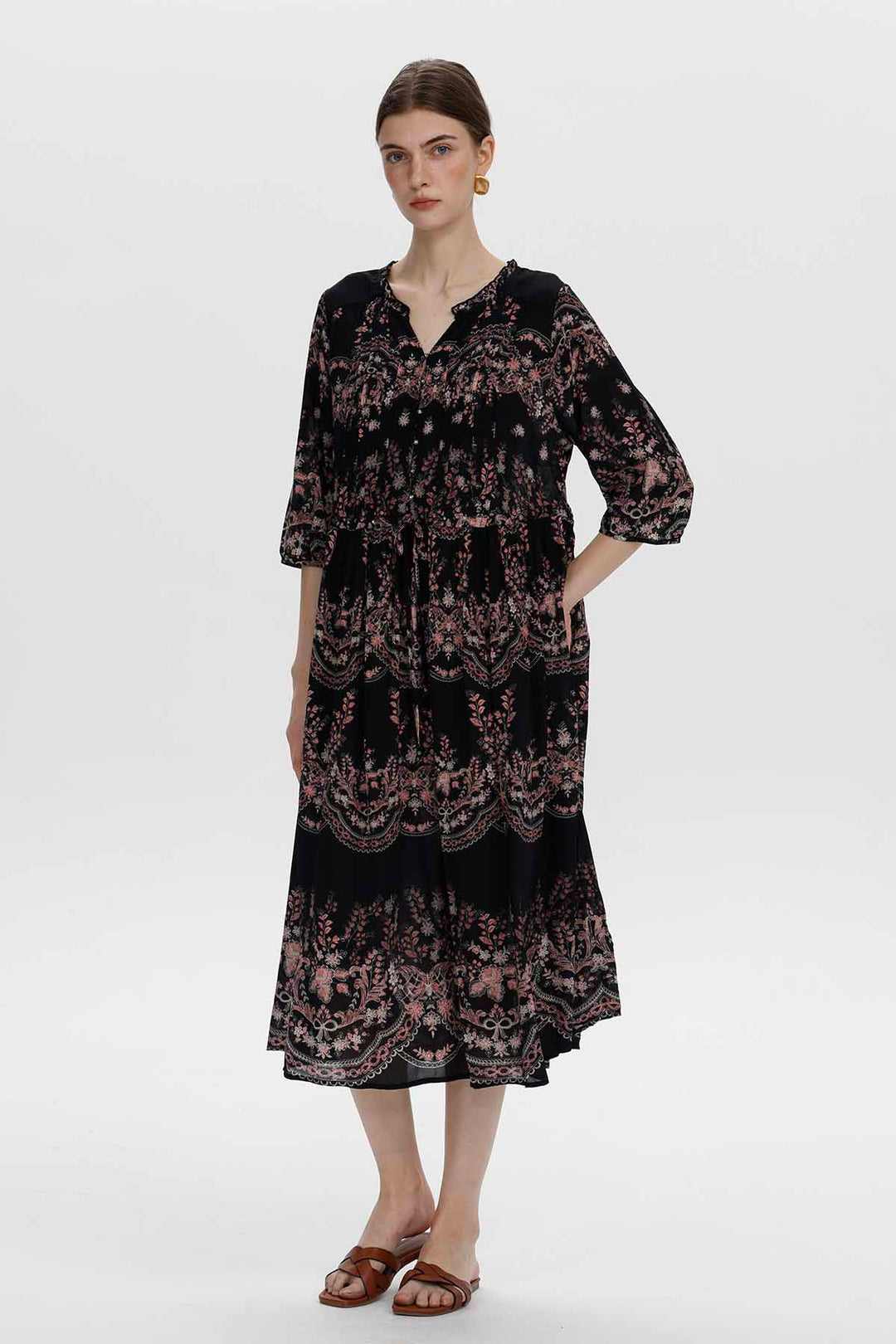 Emmeline Ethnic Silk Dress