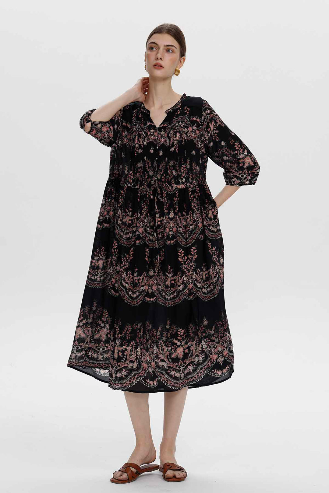 Emmeline Ethnic Silk Dress