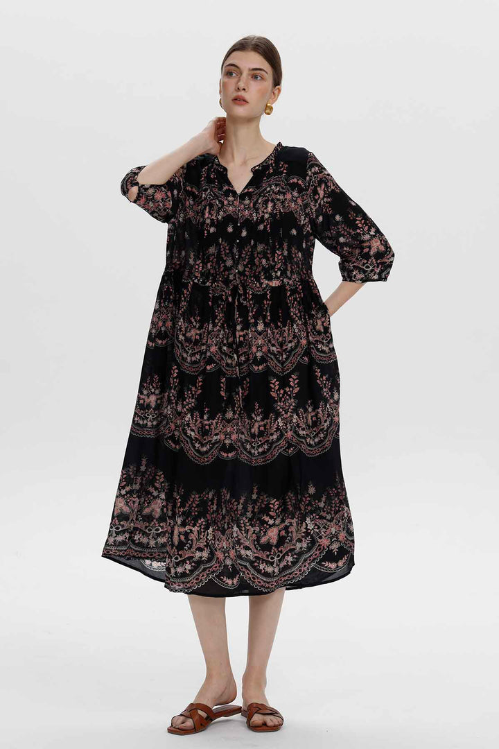 Emmeline Ethnic Silk Dress