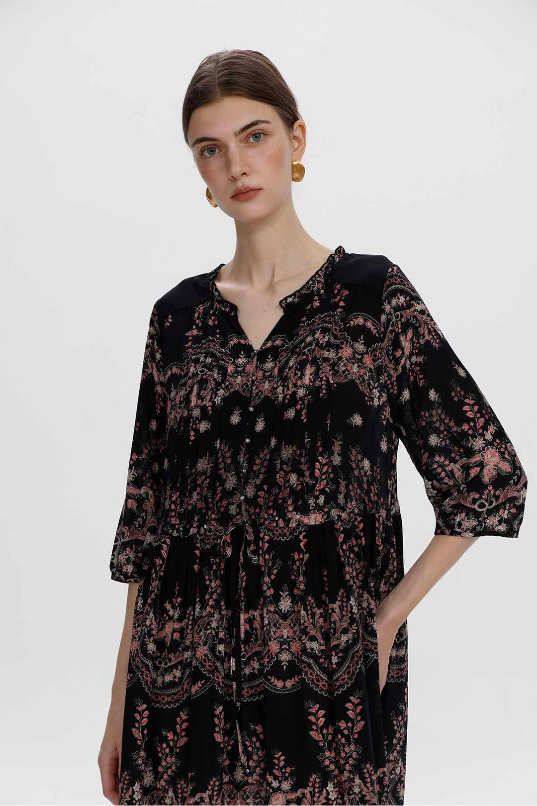 Emmeline Ethnic Silk Dress