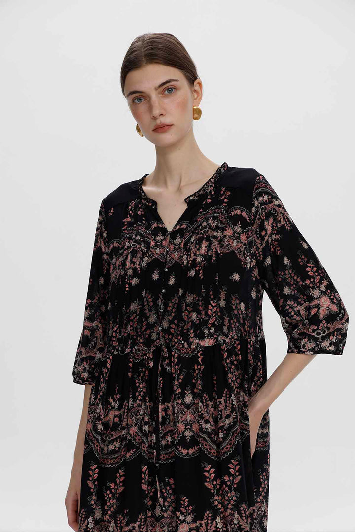 Emmeline Ethnic Silk Dress