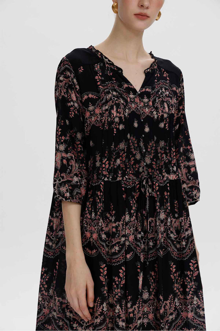 Emmeline Ethnic Silk Dress