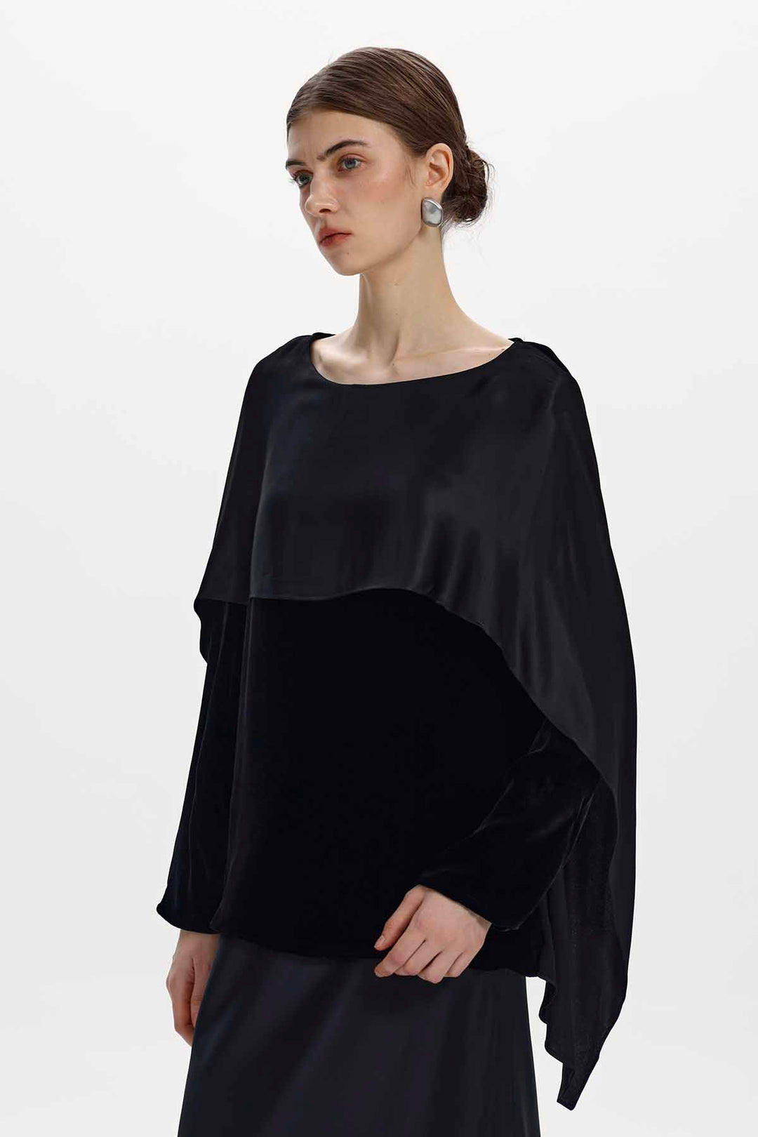 Dorothea Cape Layer Velvet Top