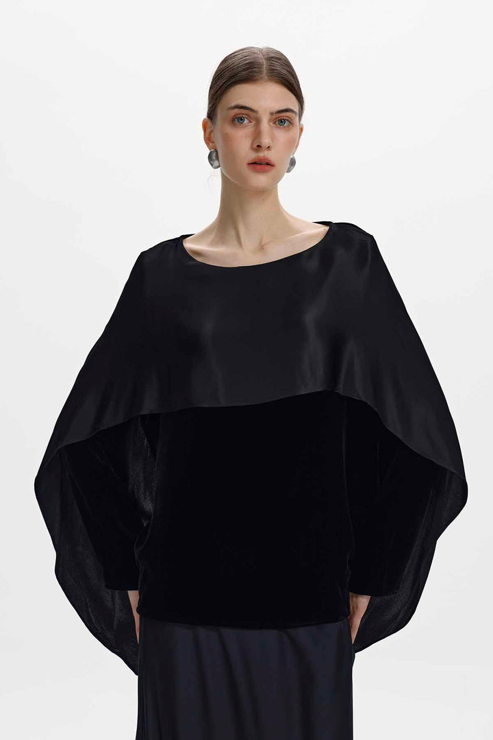 Dorothea Cape Layer Velvet Top