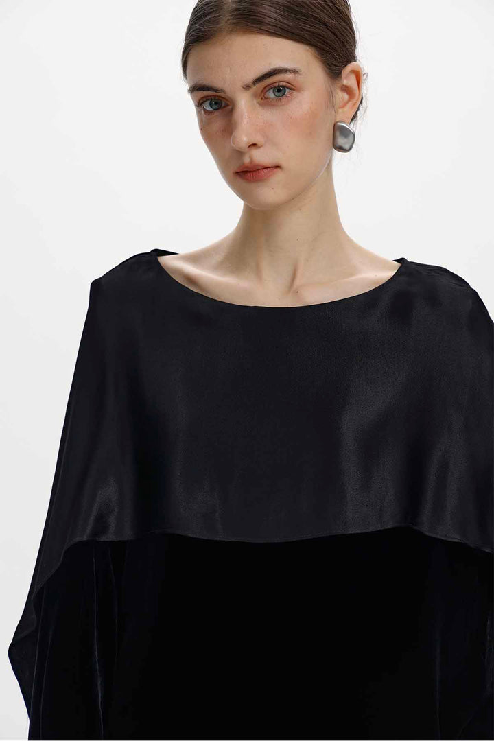 Dorothea Cape Layer Velvet Top