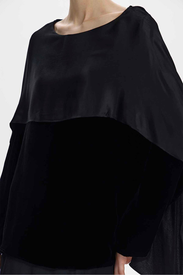 Dorothea Cape Layer Velvet Top