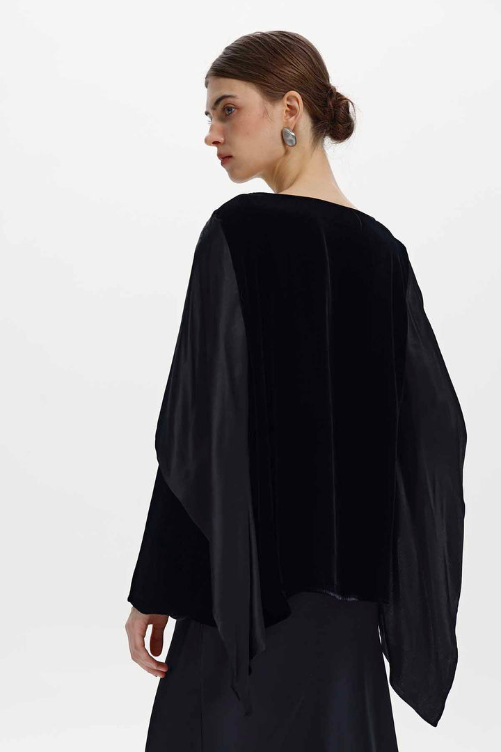 Dorothea Cape Layer Velvet Top