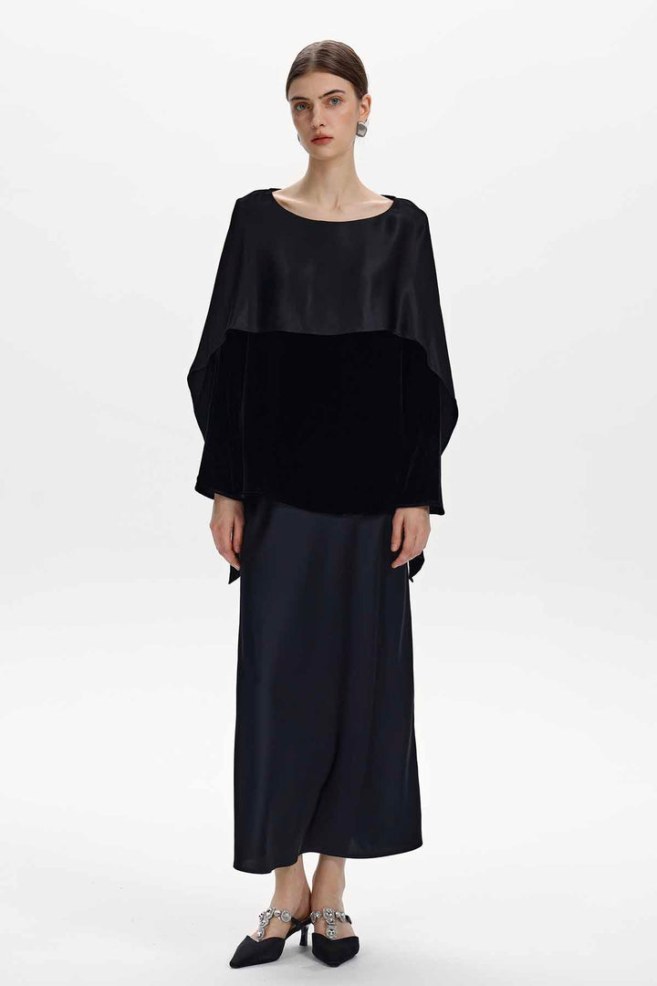 Dorothea Cape Layer Velvet Top