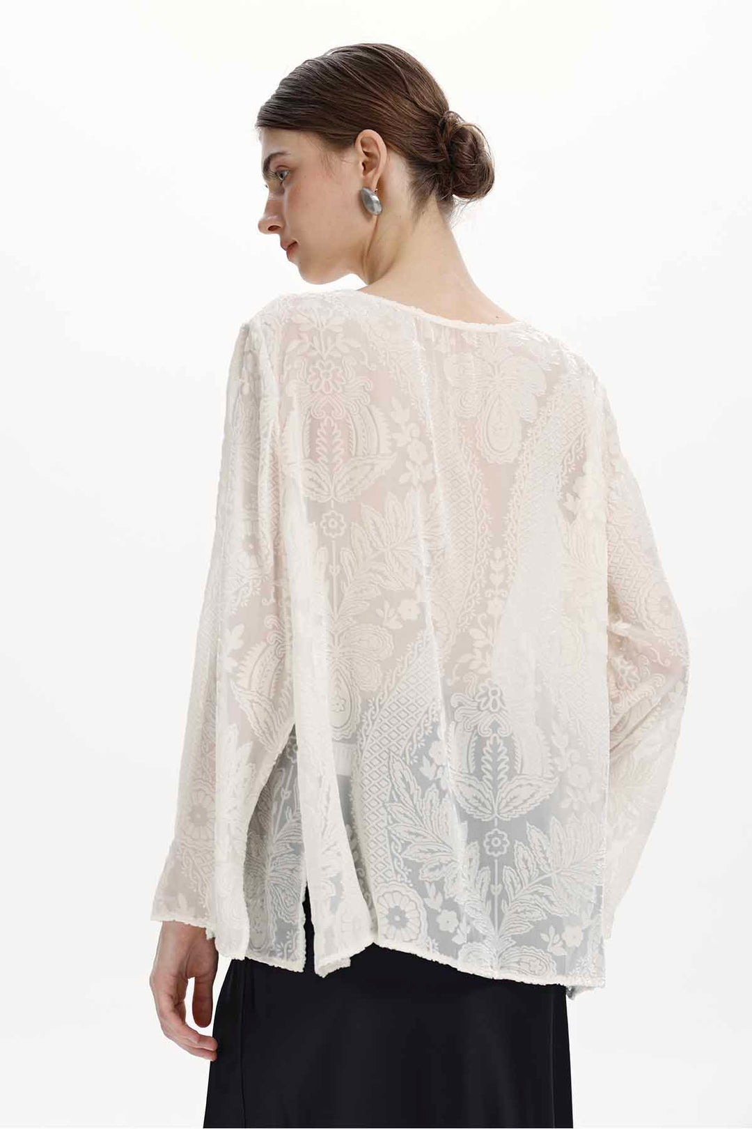 Ilaria Burnout Velvet Blouse