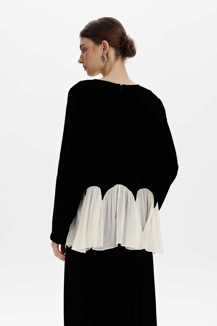 Linnea Scalloped Velvet Blouse